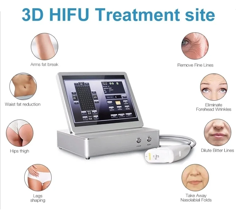 

Ультразвуковой аппарат 3D 4D Hifv высокой интенсивности, ультразвуковой лифтинг лица, удаление морщин, тонкое тело, 12 линий, использование в сал...