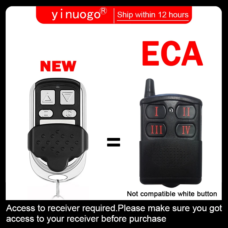 

Для пульта дистанционного управления ECA, красная кнопка, 433 МГц, совместима с SL-400 SL-450 Max/DCP-240 81CR 82CR 84CR ACR-6 XR-900 SR-5000 Ultra