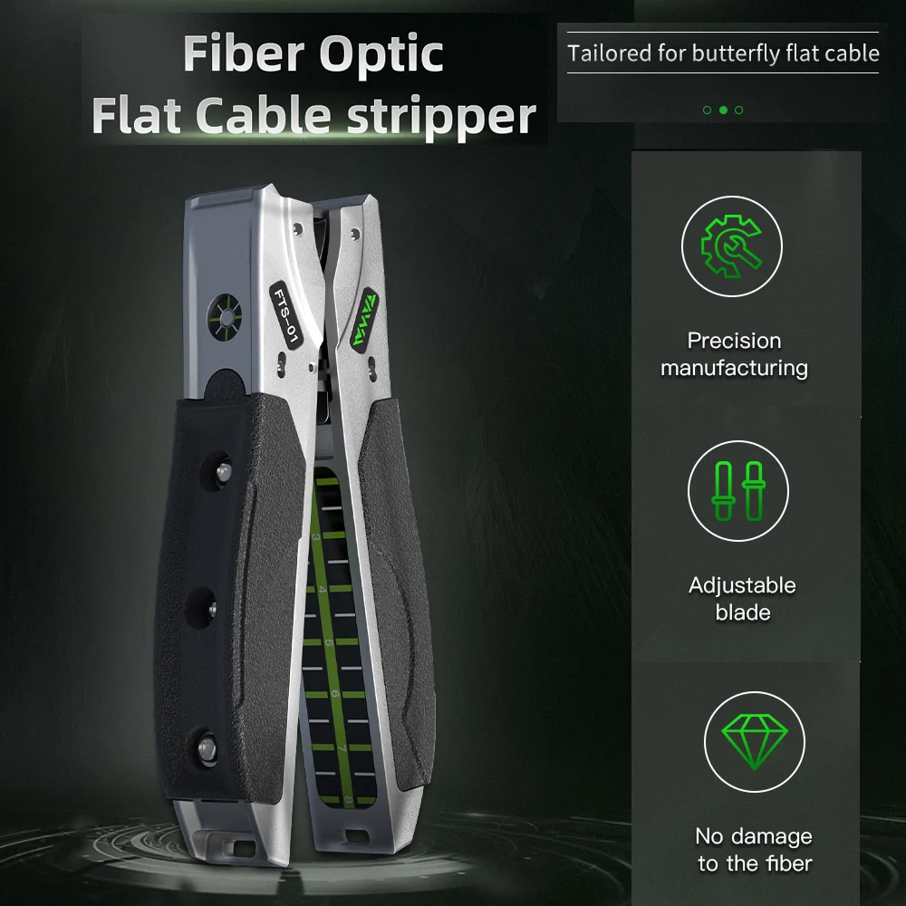 

[100% original New ] FTS-01 Fiber Optic Drop Cable Stripper for FTTH Flat Cables, 3.0 mm x 2.0 mm butterfly drop cable Scissor