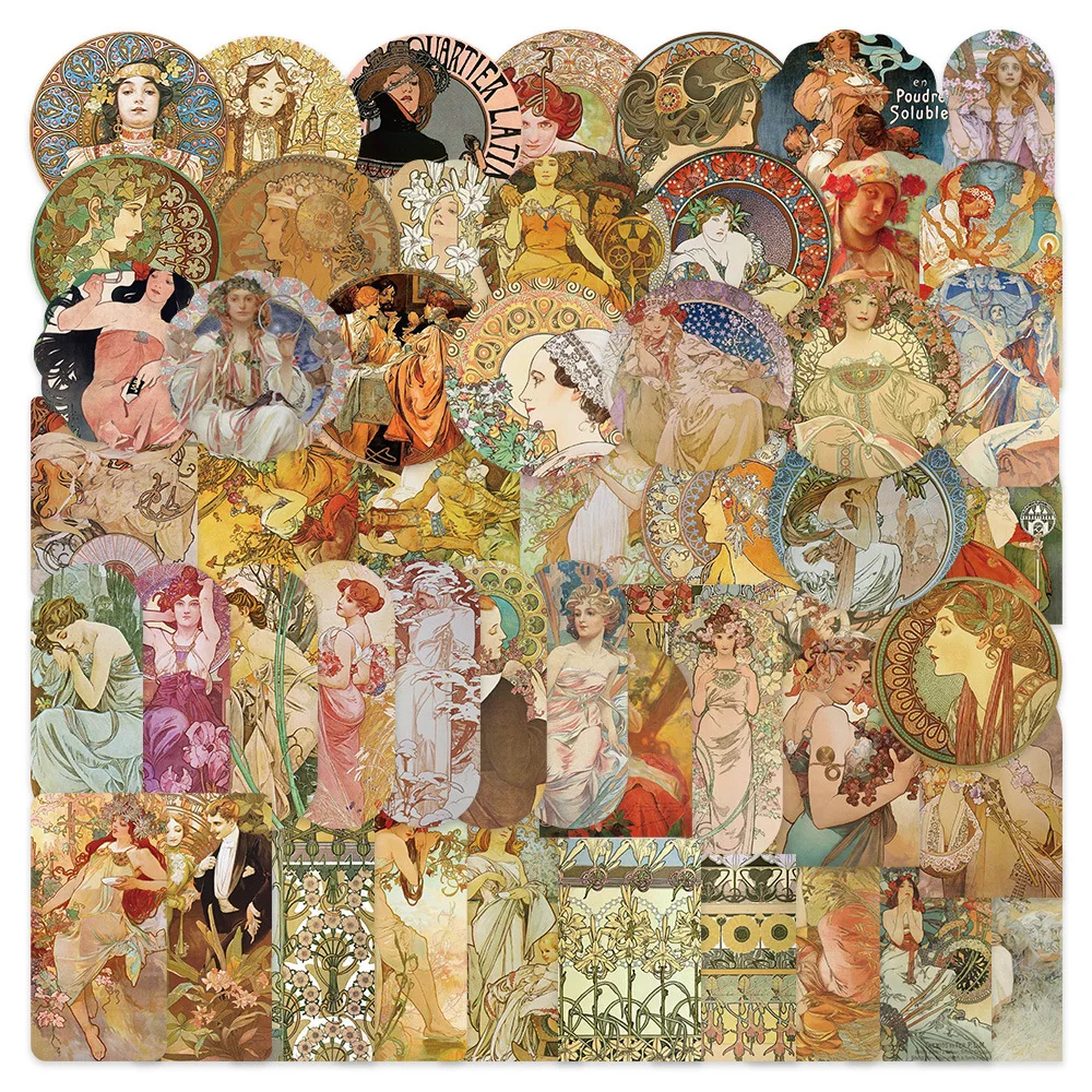 

10/30/54PCS Retro Literary Characters Art Cartoon Sticker Aesthetic DIY Phone Laptop Luggage Vintage Decals for Kids Toys Gift