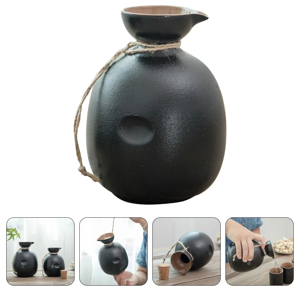

Japanese Style Hip Flask Ceramic Kettle Traditional Saki Kettle Vintage Ceramic Saki Cup Saki Kettle Wood Saki Pot