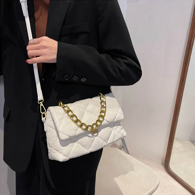 

Retro Women Bag Luxurious Designer Brand Chain Handbag High Quality Leather Shoulder Bag Female Flap Crossbody Shopping Bags