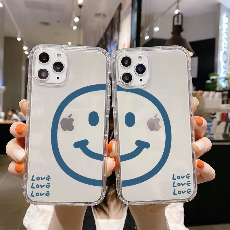 

Lovers' Smiling Cover For iPhone 11 12 13 Pro Max Mini Pro Max X XR XS Max SE 2020 8 7 6 6S Plus Soft Silicone Cases Funda