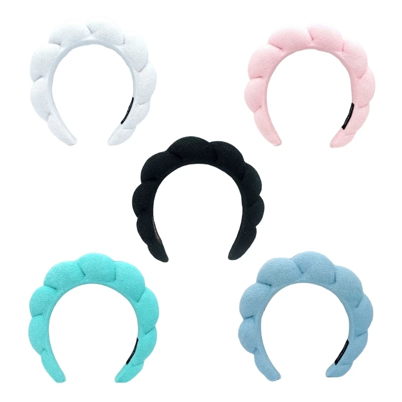 

28TF Sponge Hairband Skincare Headband For Women Non Slip Terry Towel Headband Spa Headbands Women Yoga Sweatband Headband