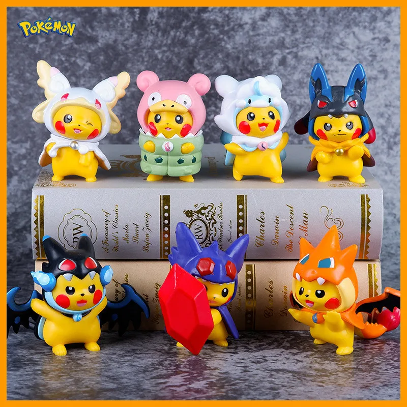 

7pcs/Set Pokemon Action Figure Mini Toys Dolls 8cm Pikachu Action Figure Model Children Gifts Birthday Gifts Pikachu Cos Figure
