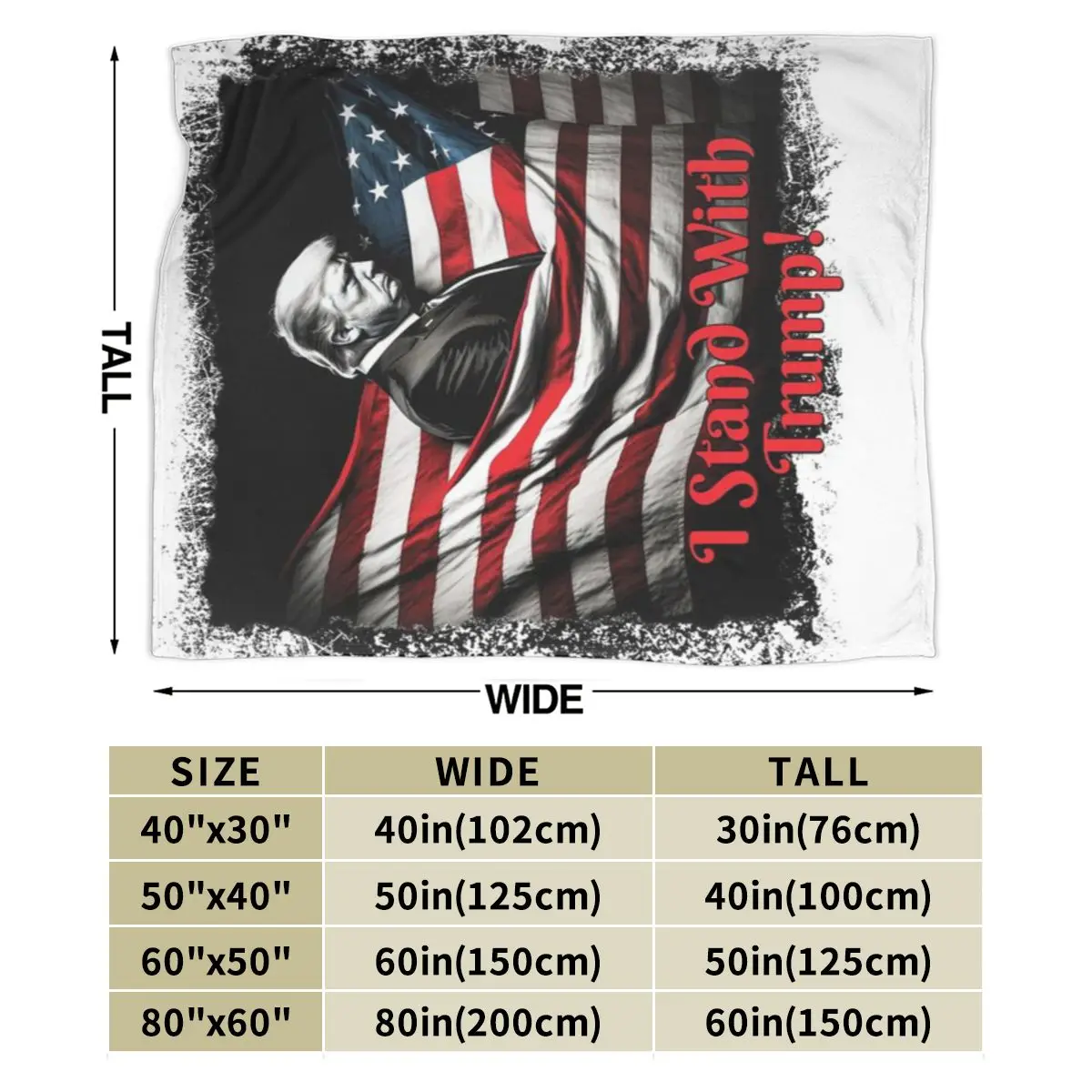 Я стою с Трампом. Ультрамягкое одеяло из микрофлиса.