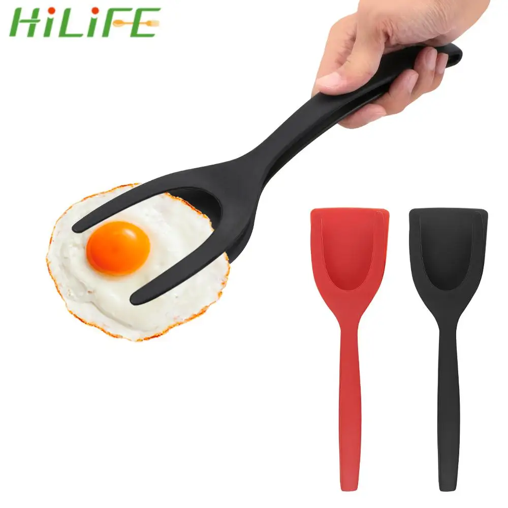 

Non-Stick Fried Egg Turners Kitchen Tools Pizza Steak Flip Shovel Silicone Multi-function 2 in 1 Utensils Frying Egg Spatula