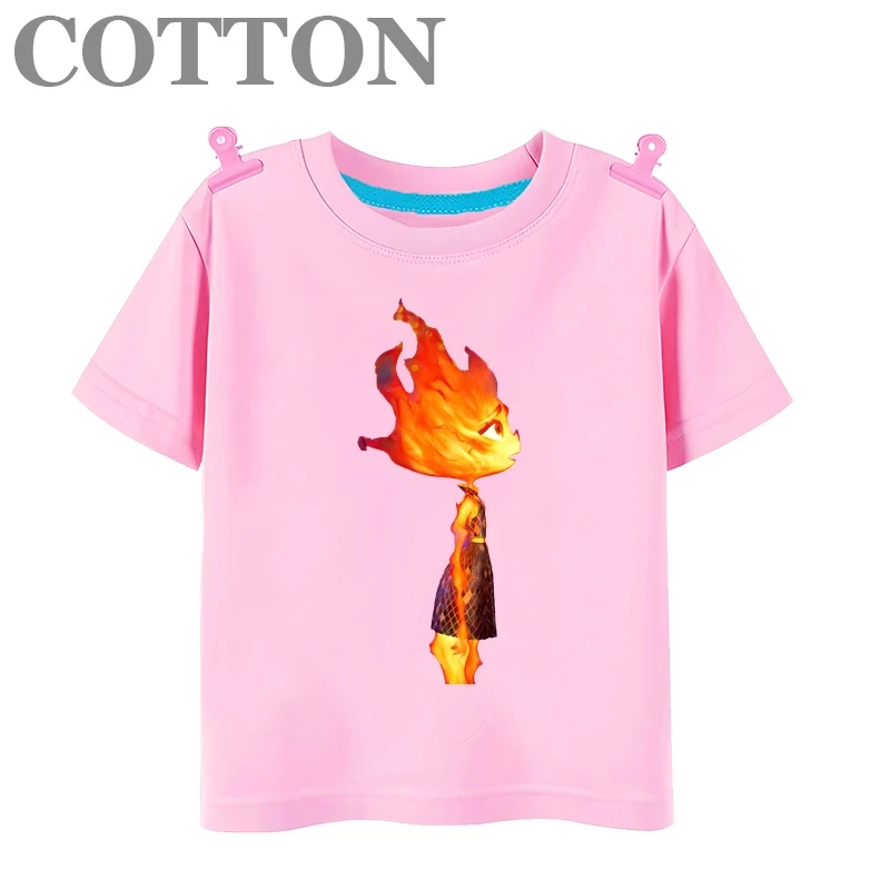 Детская летняя хлопковая футболка с коротким рукавом и круглым вырезом