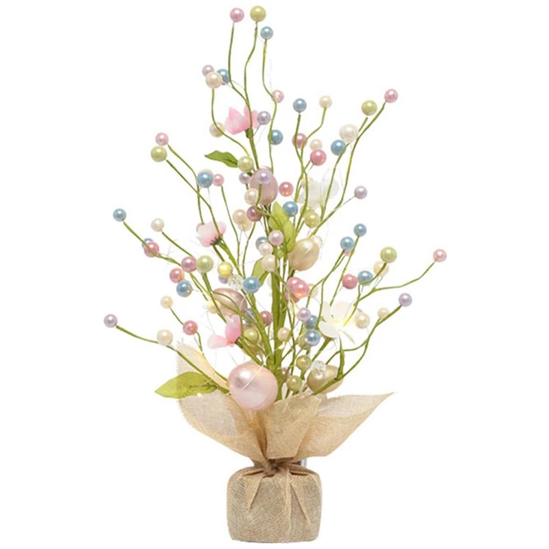 

Table Easter Tree Artificial Tree With LED Light And Egg Artificial Bonsai Tree Desk Tree Lamp Night Light For Easter