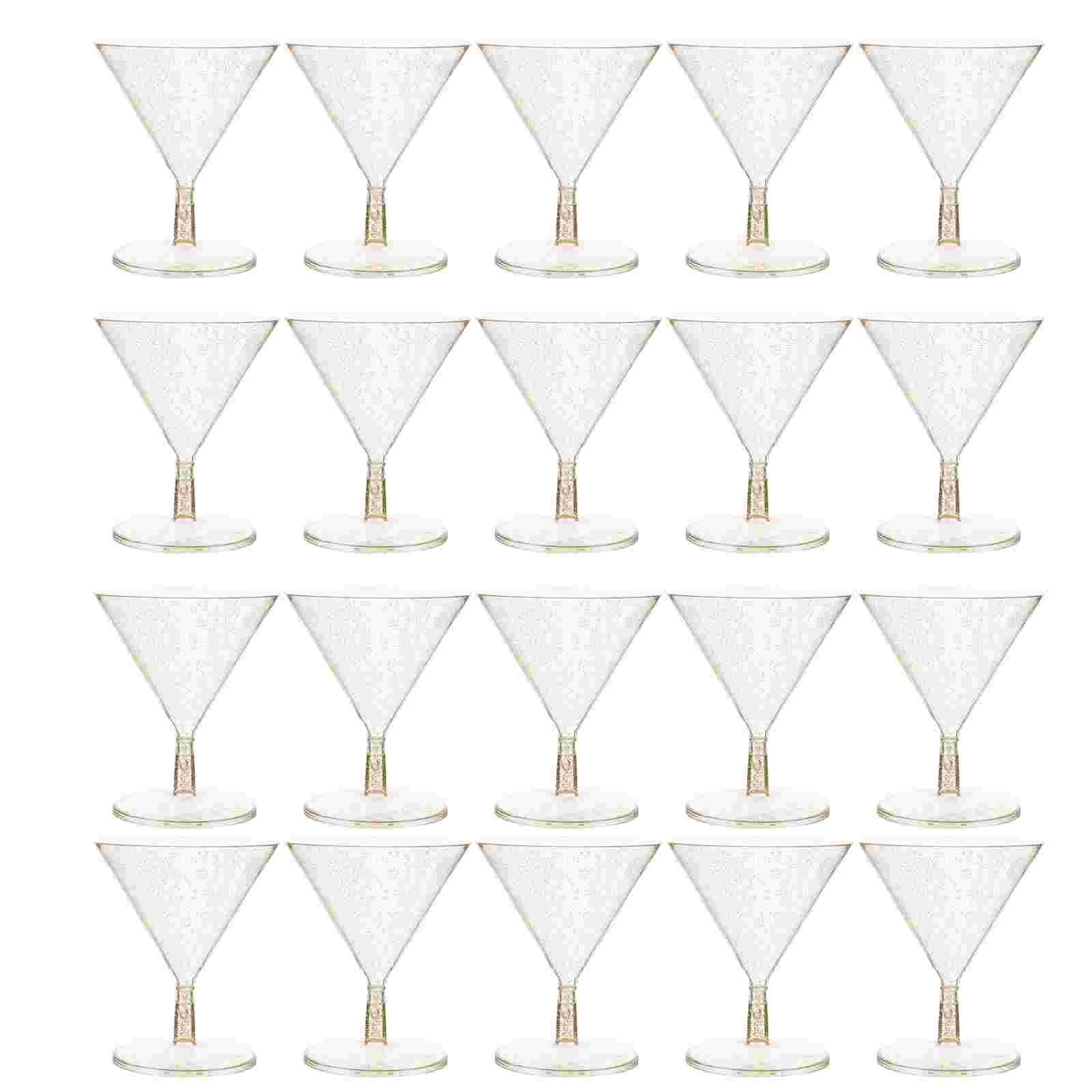 

20 Pcs Goblets Party Disposable Cups Plastic Festival Clear Dessert Practical Beverage Holders