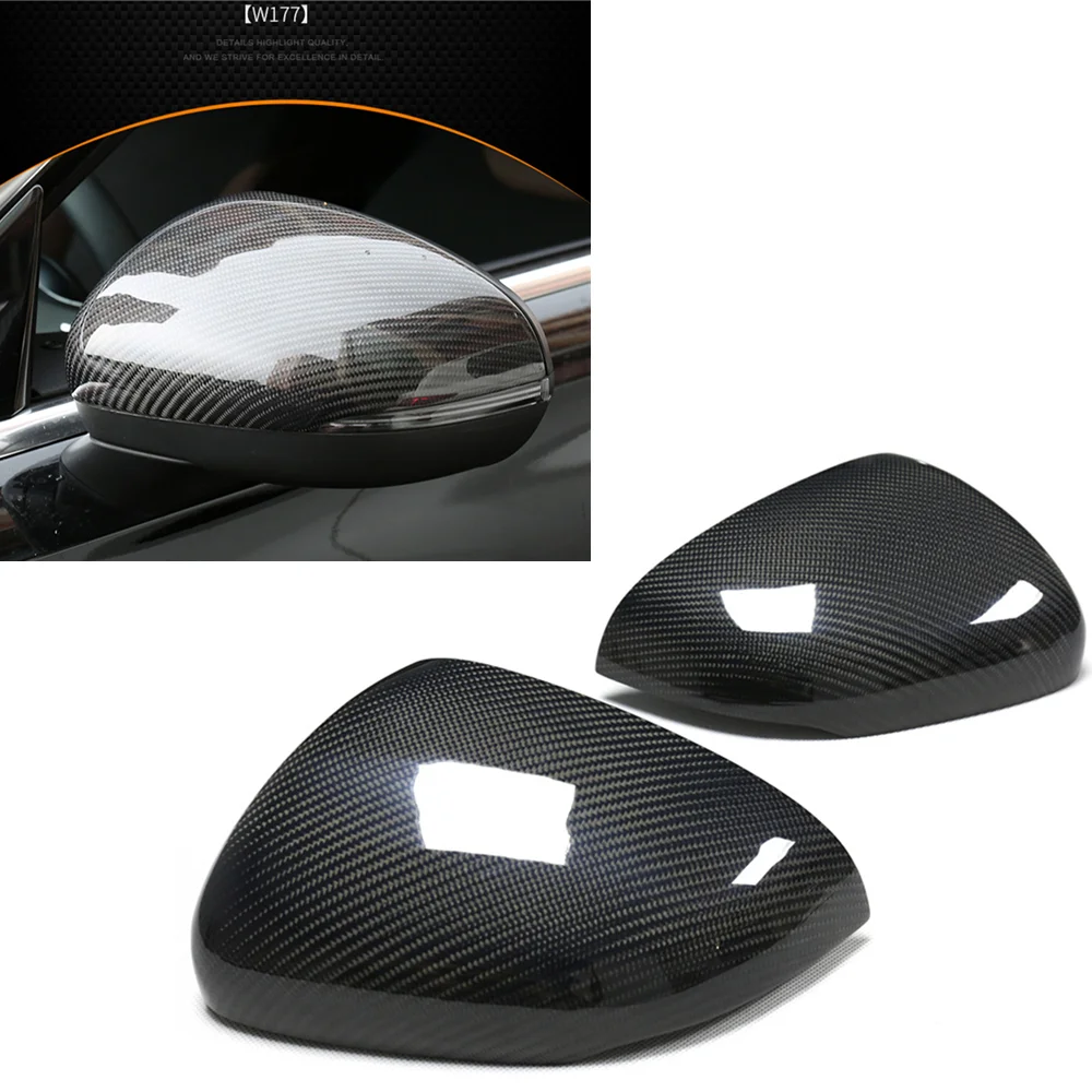 

For Mercedes-Benz A Class W177 2019 2020 Mirror Cover Exterior Side Real Carbon Fiber Rear View Case Rearview Cap Shell Add On