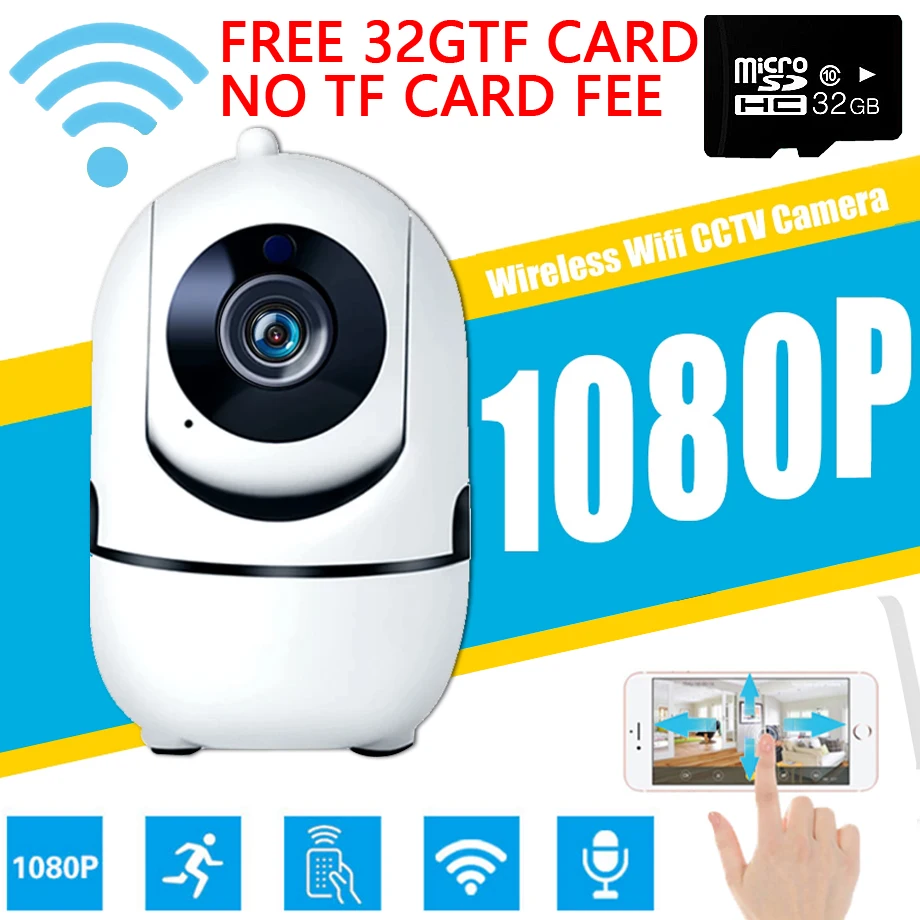 

Free 32G Wireless IP Camera 1080P Wifi 360 CCTV Camera Mini Pet Video Surveillance Camera 2MP With Wifi Baby Monitor ycc365 app