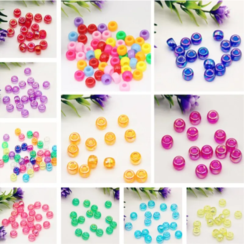 

6*9mm Acrylic Candy Color Bucket Beads, Home Curtain Decoration, Celebration Decoration, Jewelry Accessories 35pcs