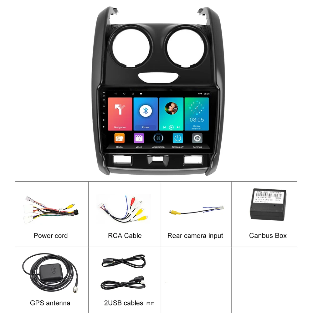 Автомагнитола для Renault Duster 2014-2018 2 DIN 4G Carplay мультимедийный видеоплеер навигация GPS