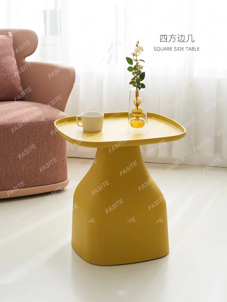 

Креативный пластиковый журнальный столик в скандинавском стиле, современная гостиная, маленький квадратный боковой столик, стол для спальни, тумбочка, столик