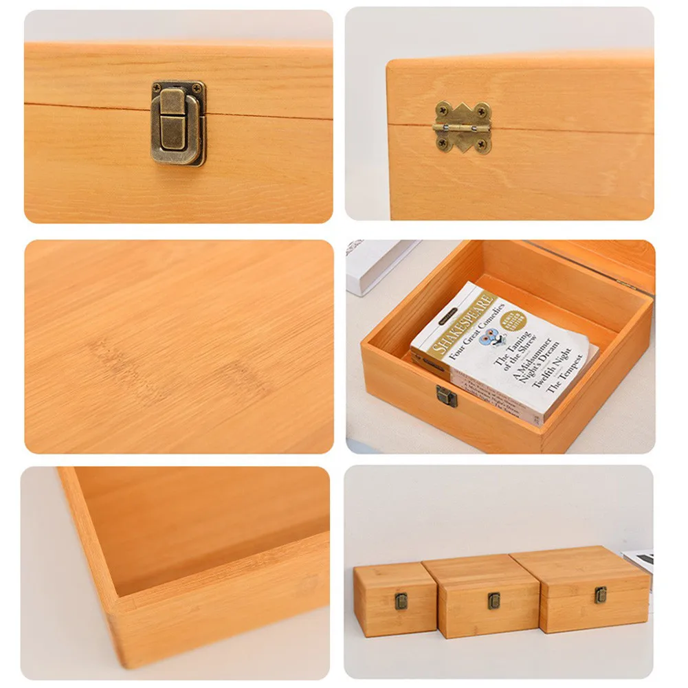 

Case Wooden Storage Box Household Box Burr-Free Supplies Treasure Chest Craft Flip Large Capacity Multiple Sizes