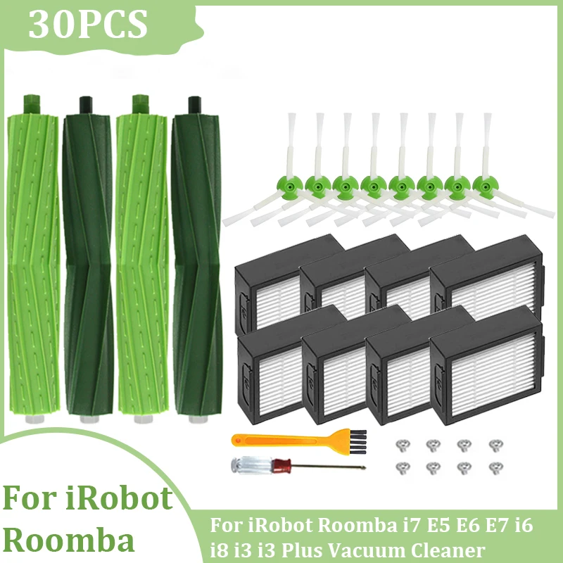 

Roller Brush Hepa Filter Dust Bag Side Brush For iRobot Roomba i7 i7+ E5 E6 E7 i6 i8 i3 i3 Plus Vacuum Cleaner Accessories