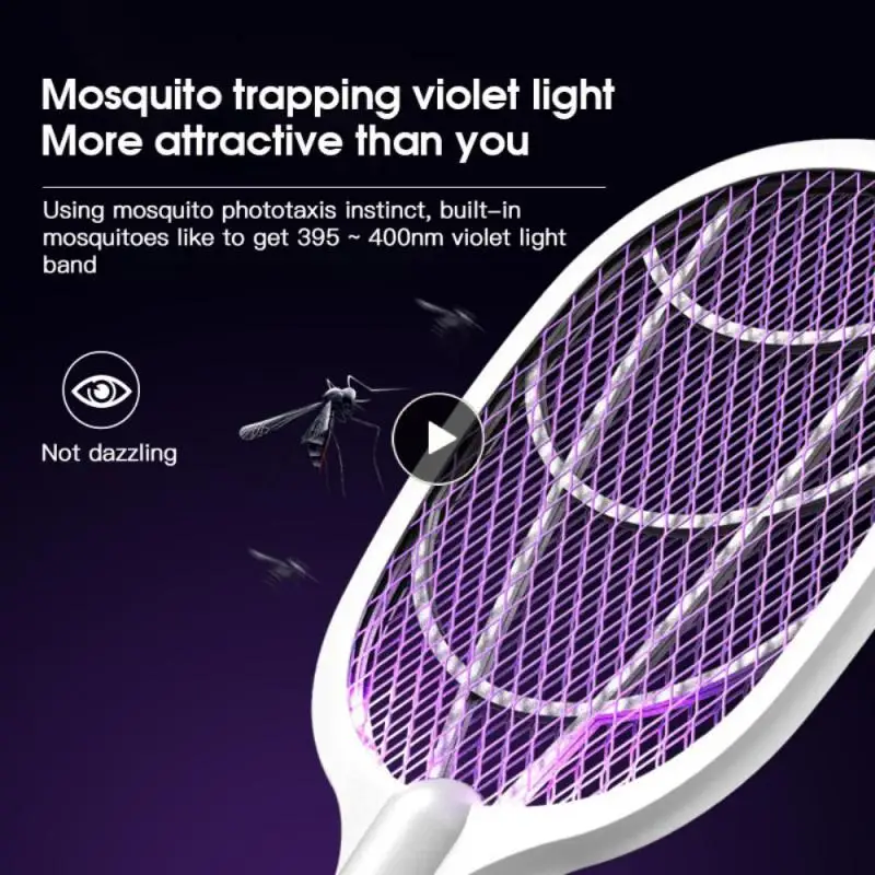 

Bug Zappers Usb Rechargeable With Base Holder Fly Swatter Trap 2 In 1 Portable Mosquito Light Trap Electric Mosquito Killer
