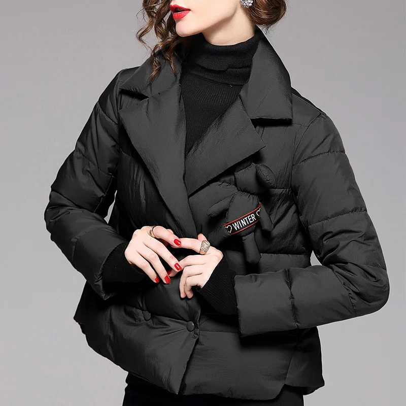 

Женская черная одежда, зимняя куртка, Женская парка, одежда в Корейском стиле, короткая одежда 2023, одежда для женщин 7M11834 Pph710