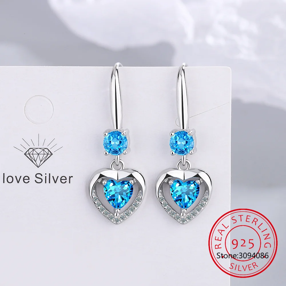 

Женские длинные серьги-кисточки в форме сердца из серебра 925 пробы