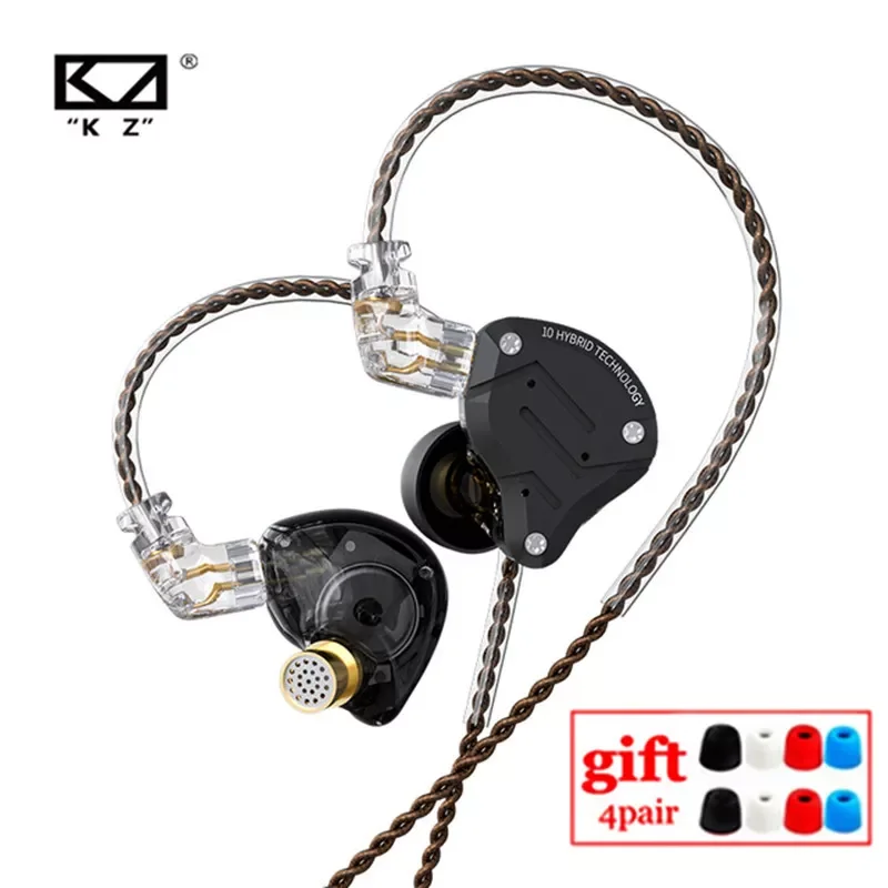 

KZ ZS10 PRO In-ear Earphone 4BA+1DD Hybrid HIFI Metal Headset Sport Noise Cancelling Headset KZ ZSX ZAX ASX ZST ZSN PRO ES4 AS16