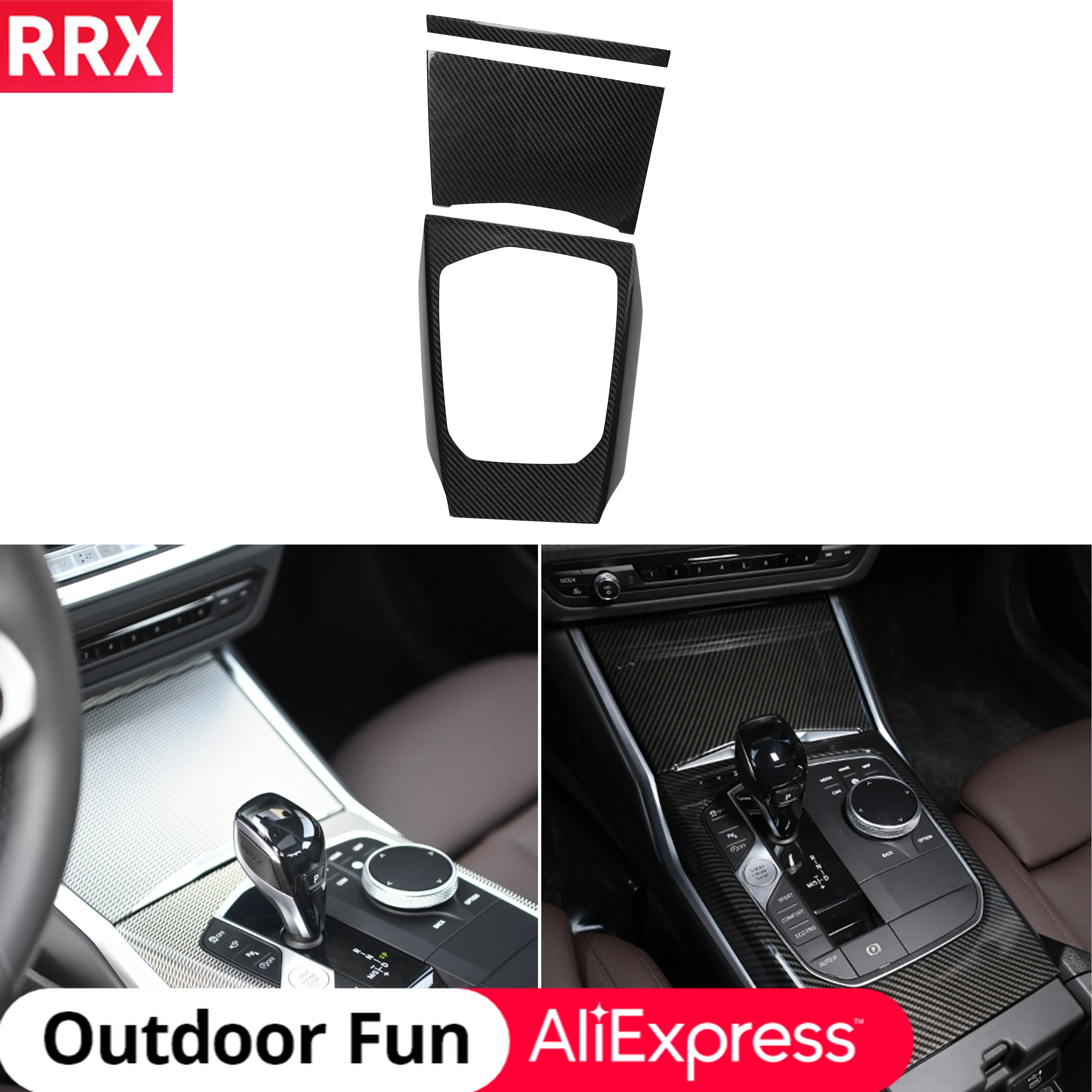 

RRX for BMW 3 Series G20 G28 2019 2020 Carbon Fiber Gear Shift Panel Surround Cover Trim Center Console Sticker Car Accessories