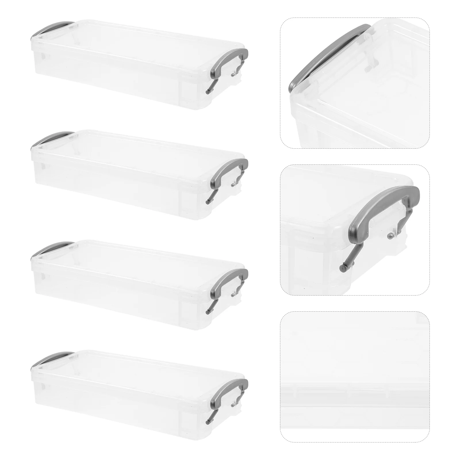 

4Pcs Children Painting Pencils Cases Plastic Stationery Containers Lightweight Pencils Storage Cases