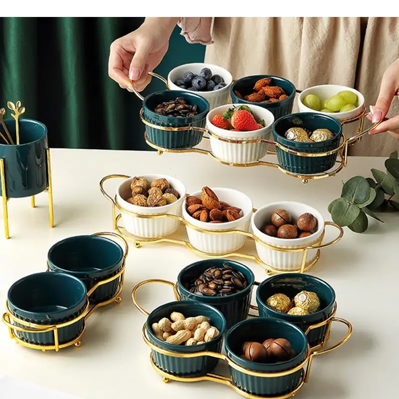 Керамическая сетка тарелка для закусок металлическая стойка коробка хранения