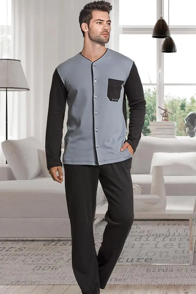 100 высококачественный хлопковый комплект одежды для сна из 2 предметов для мужчин-ночные рубашки, пижамы, рубашки для сна, женская одежда для... от AliExpress RU&CIS NEW