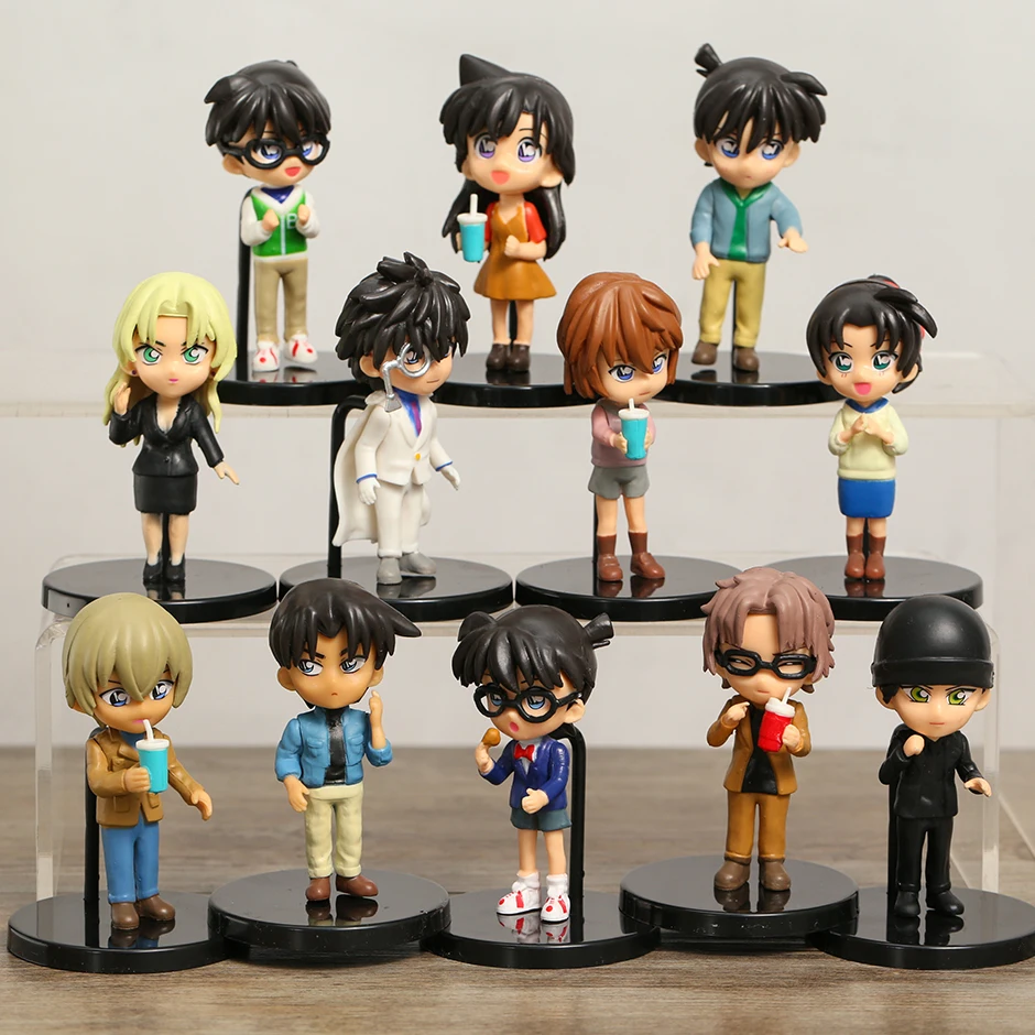 

Набор из 12 фигурок детектива Конан эдогава Куду синичи моури ран хайбара ИИ малыш Фуруя Рей модели куклы игрушки колледжа
