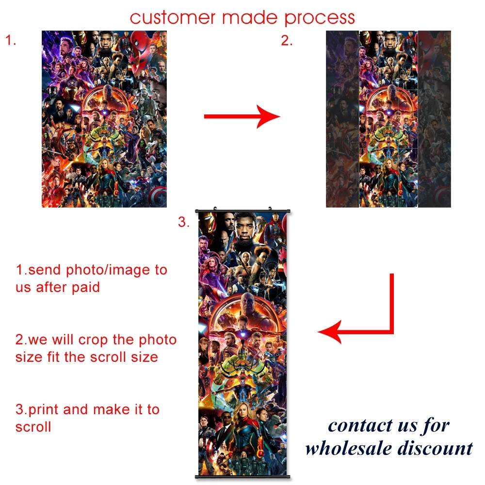 Настенная картина для украшения дома из пластика Бэтмен Висячие свитки