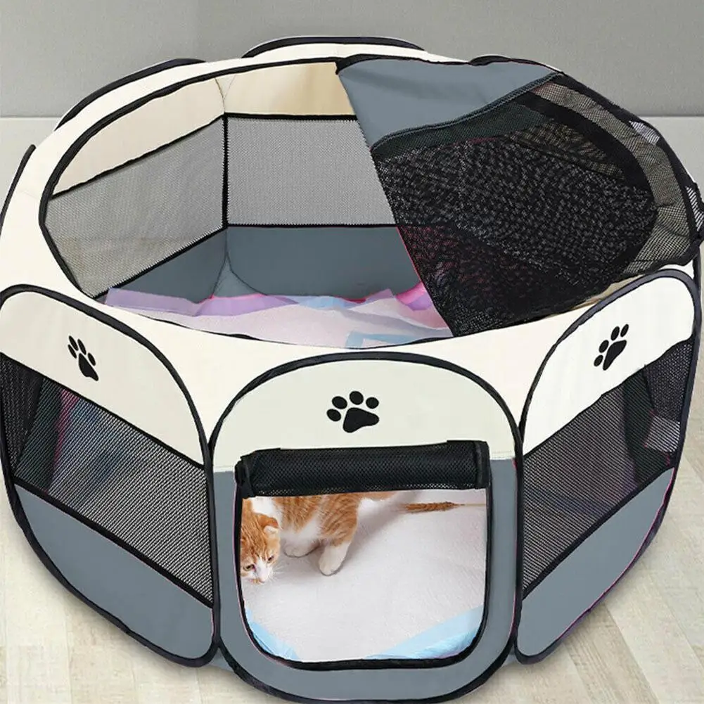 

Dog Tent Portable House Fences Pet Cats Delivery Room Breathable Outdoor Kennels Easy Operation Octagonal Playpen Dog Crate
