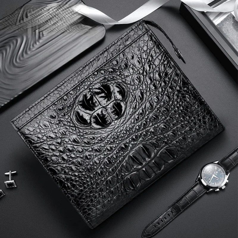 Men's Luxury Leather Business Large Capacity Envelope Handbag High Quality Clip Laptop Bag Cozy Casual Clutch Men Messenger Bags