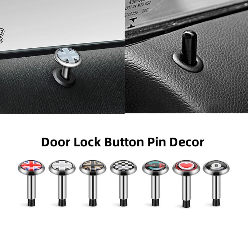 

2 шт., металлическая кнопка для дверного замка, для мини-Купера, JCW F53 F54 F55 F56 F60 R50 R55 R56 R57 R60 R61