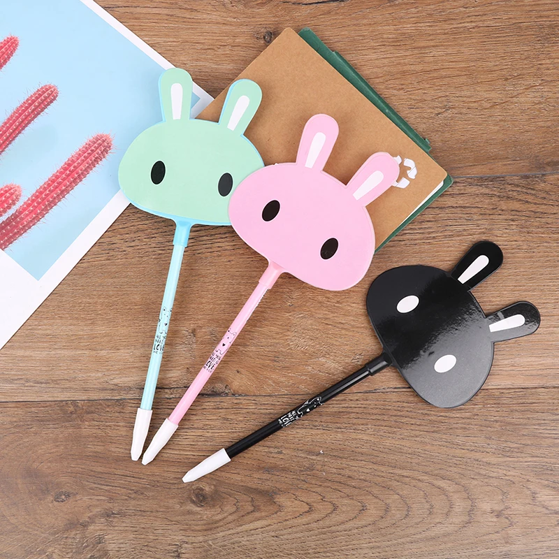 

2 шт. шариковая ручка с милым кроликом заполненные чернилами веер гелевая ручка маркер для рисования канцелярские подарки