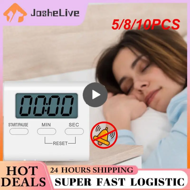 

5/8/10PCS For Cooking Baking Sports Games Office Cooking Timer Low Energy Consumption Clear Numbers Kitchen Timer