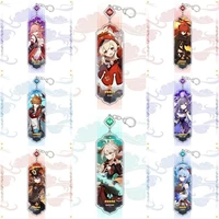 cute cartoon genshin impact game character acrylic keychain peripheral pendant keyring ornament collection jewelry accessories