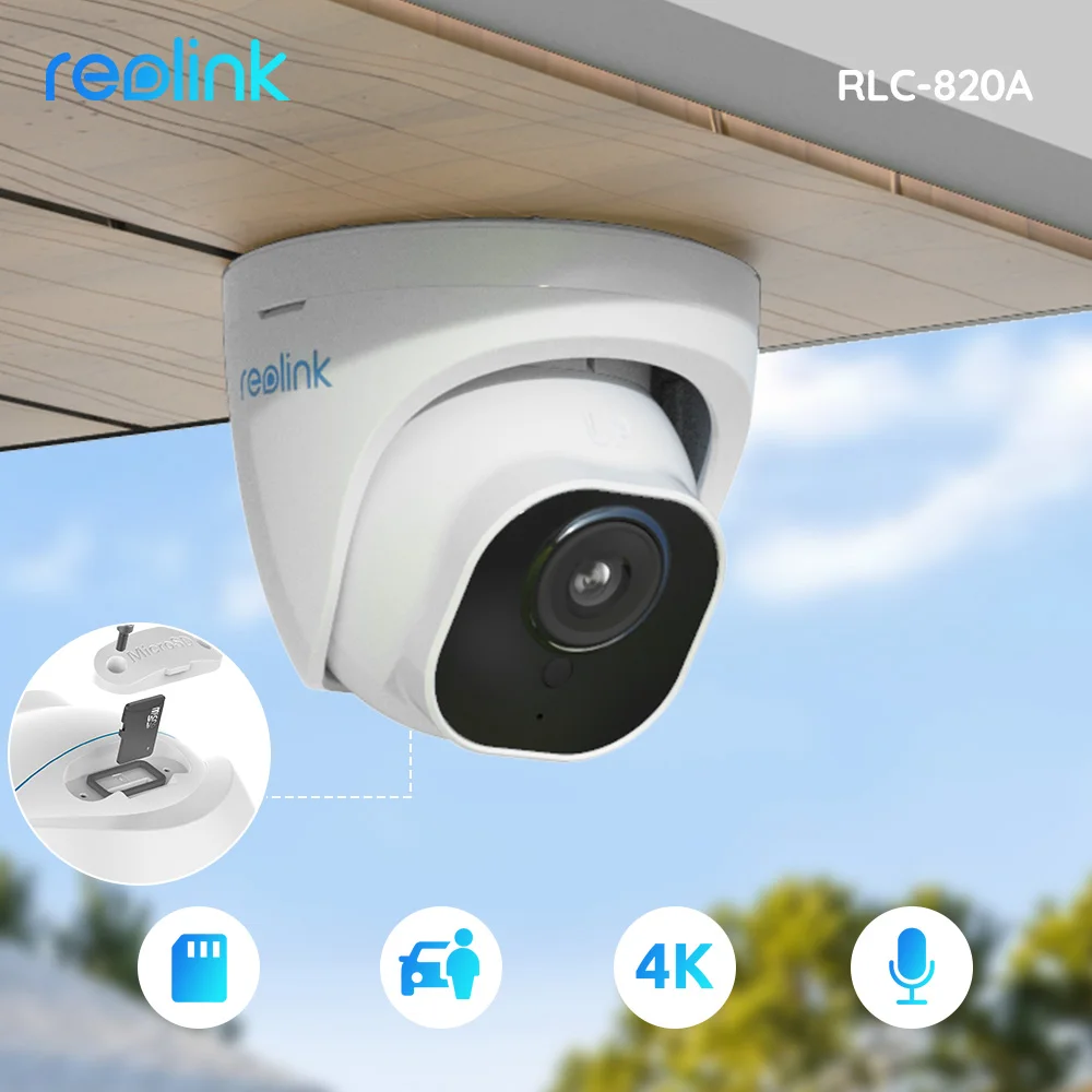Уличная камера Reolink 4K 8MP инфракрасная купольная ночного видения для обнаружения