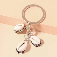 new fashion marine life shell keychain summer beach key chains for women men handbag accessories diy jewelry gifts