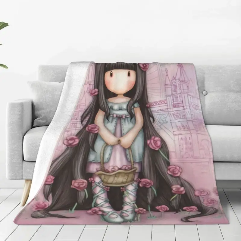 

Santoro Doll Manga 3D Printed Blankets Comfortable Soft Flannel Winter Gorjuss Girl Cartoon Throw Blanket for Sofa Car
