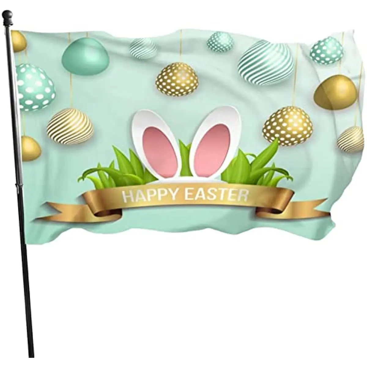 

Easter Rabbit Eggs Bunny Flag 3x5 Ft Flag Single Sided Print Banner Welcome Party Outdoor Flag