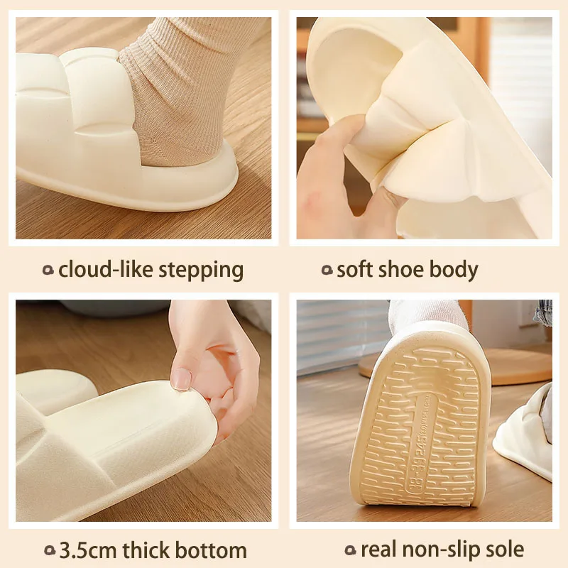 Home Slippers Cloud Woman Summer Beach Slides Indoor Soft Sole Non Slip Eva Sandals Men Male Funny Flip Flops 2023 New Trend