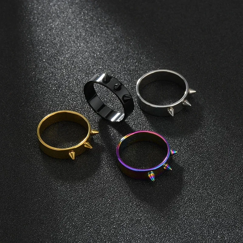 Мужское кольцо из нержавеющей стали с шипами