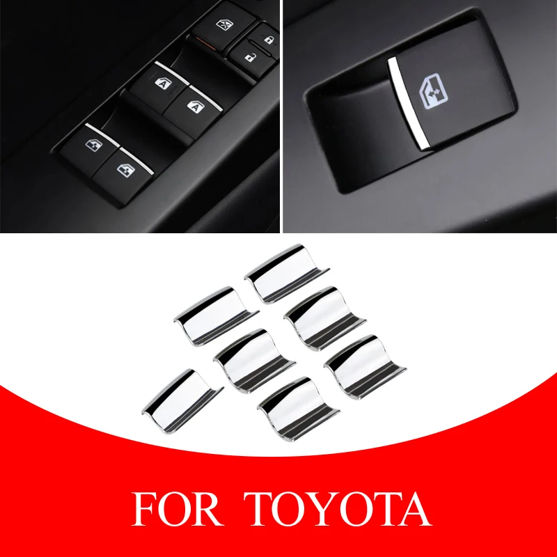 Хромированная кнопка стеклоподъемника для Toyota Corolla RAV4 REIZ Camry Highlander Prius Land Cruiser Vios