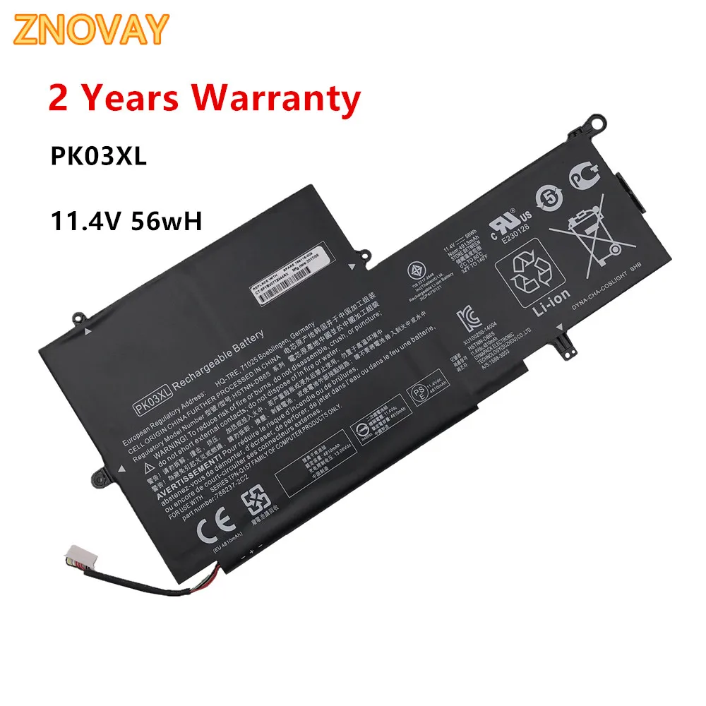 

ZNOVAY PK03XL Laptop Battery For HP Spectre Pro X360 Spectre 13 HSTNN-DB6S 6789116-005 11.4V 56WH Notebook