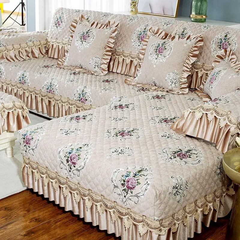 Синельный жаккардовый коврик для дивана модный ретро легкий роскошный кружевной