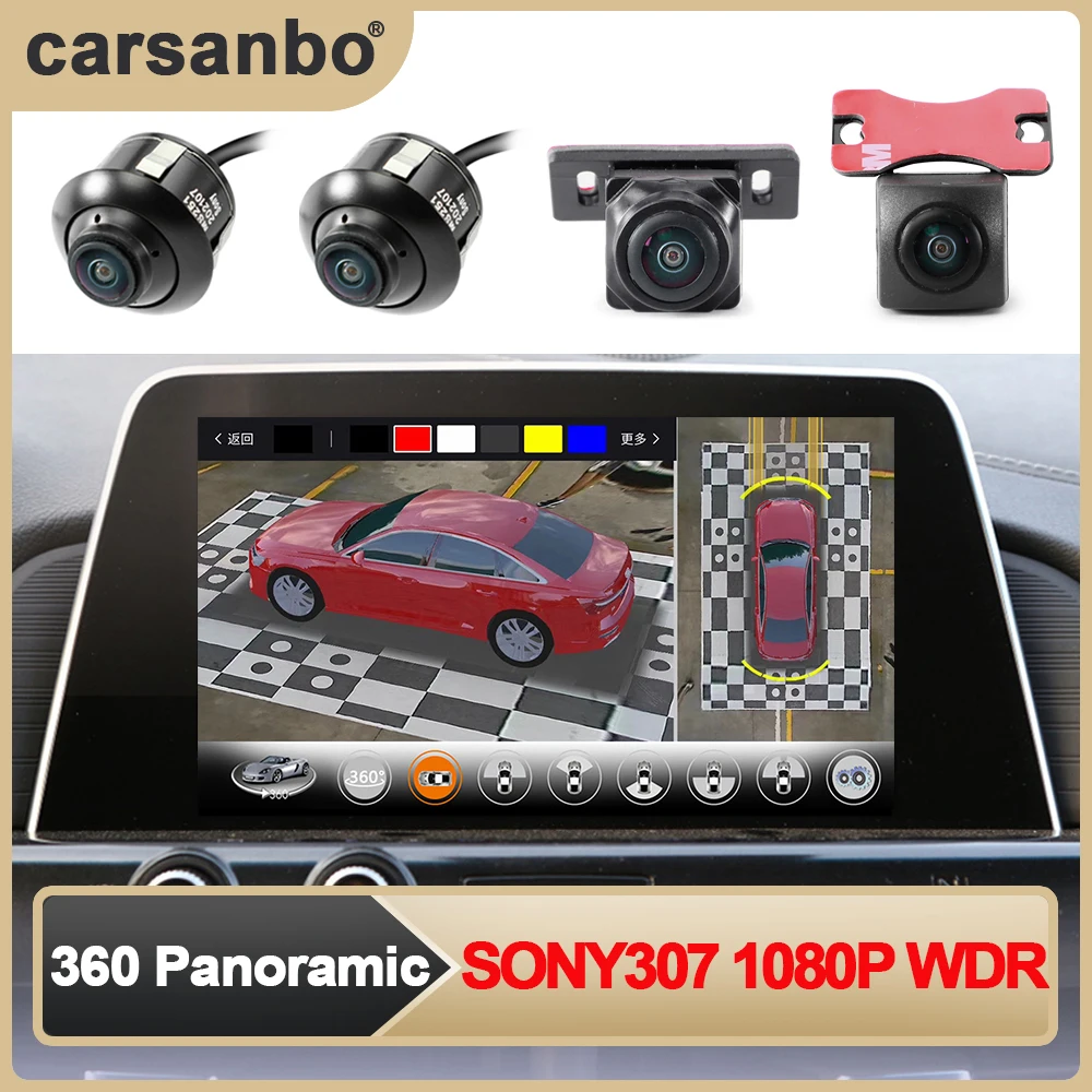 1080P Sony 307 WDR Universal 360 Panoramic Camera Bird's Eye View System with 2-24 Hours Parking Monitor Optional 145 Car Models