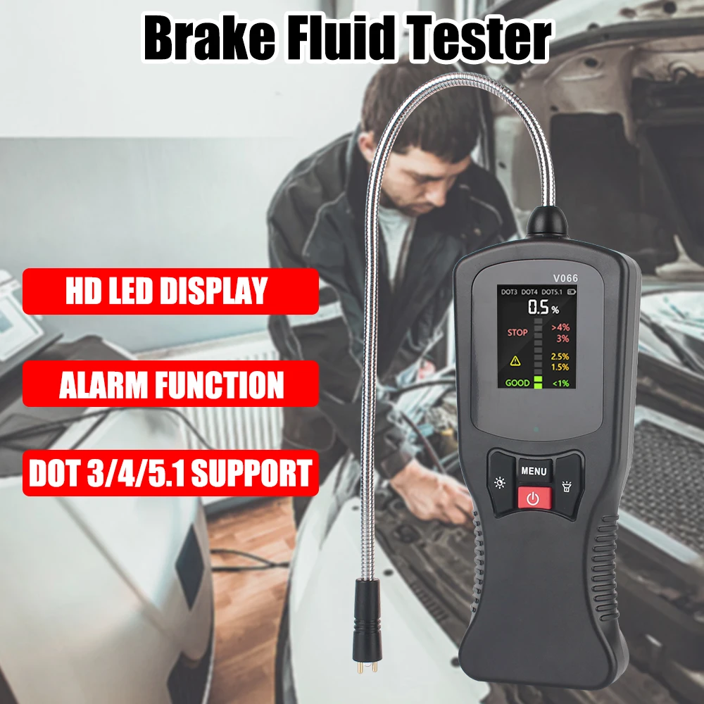 

With LED Indicator Portable Liquid Detection DOT3 DOT4 DOT5.1 Car Brake Fluid Tester Oil Test Universal High Precision Digital