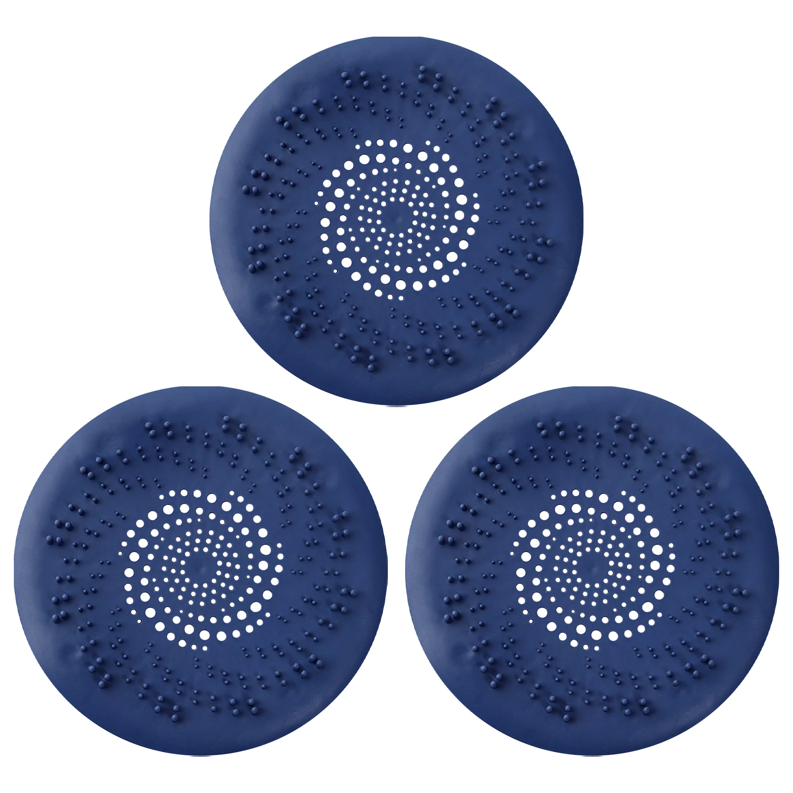 

3pcs Bathtub Hotel Sink Cover Hair Catcher Shower Drain Kitchen With Suction Cup Anti Clogging Floor Bathroom Home Round