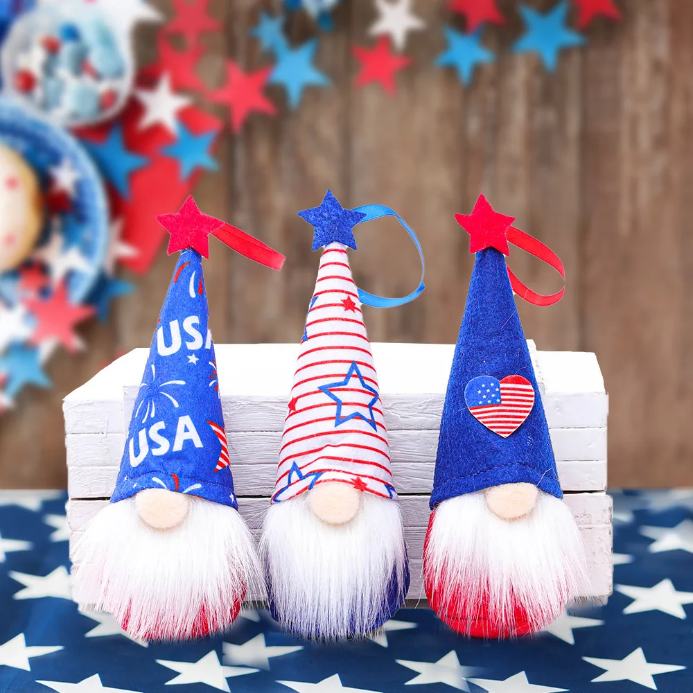 

American Independence Day Decoration Gnome Doll Patriotic Veterans Day Plush Gnome Doll 4th Of July Decor Easter Gnome